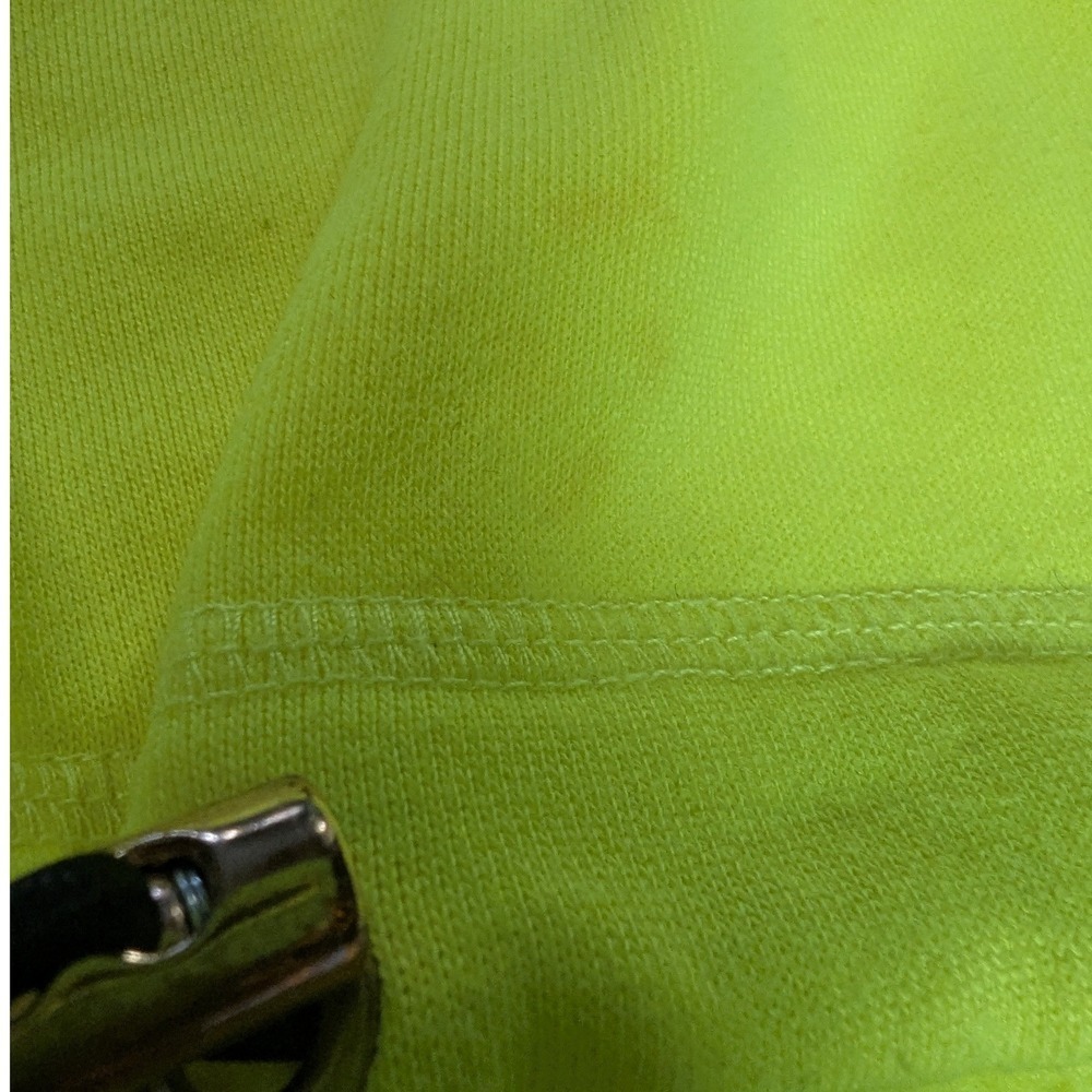 KITH x P.E NATION Cropped Sweatshirt Neon Lime Yellow Logo XS Athleisure Kithmas - Picture 12 of 13